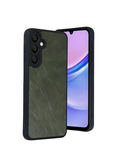 Samsung Galaxy A57 5g Uyumlu Aras Deri Kapak - Yeşil
