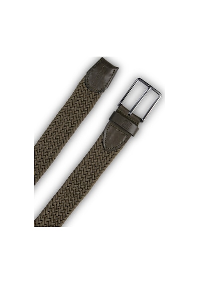 Mft Leather Hakiki Deri Erkek Örgü Esnek Kemer 3,5cm, Haki 9856 Haki