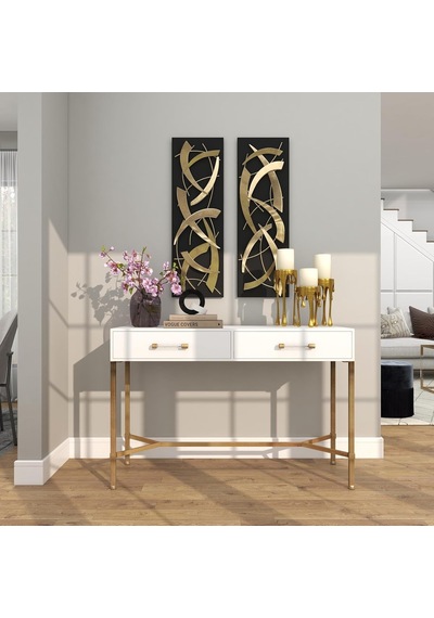 Cosmopolitan Tarafından Cosmoliving Alüminyum Metal Soyut Dekoratif Mumluk Erime Damla Mum Standı, 3'lü Mum Tutucu S Diğer