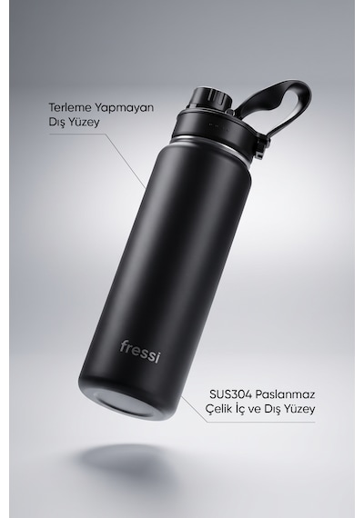 Fressi Velmor Termos Paslanmaz Çelik 700 Ml Siyah Termos Fr-t748