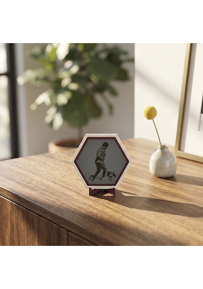 Minimalist Atatürk Silüeti Dekoratif Obje, Sevdiklerinize Özel Şık Hediye Alternatifi 10x10 Cm, Kül Gri