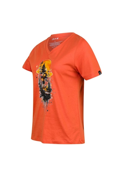 2as Alone Baskılı V Yaka Kadın T-shirt 413 TURUNCU