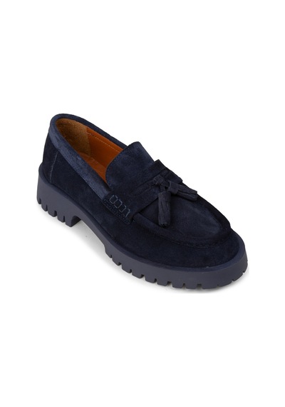 Deery Kadın Hakiki Süet Lacivert Püsküllü Loafer - 02035zlcvc01 Lacivert