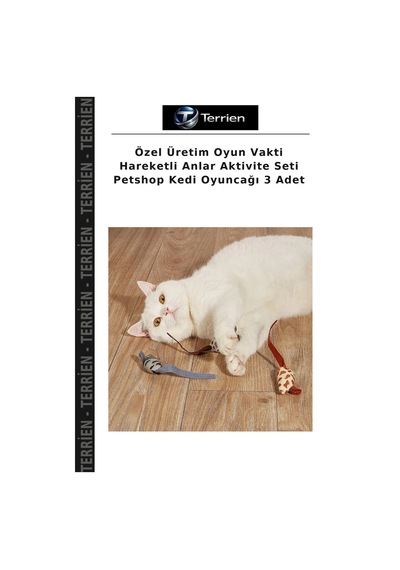 Özel Üretim Oyun Vakti Hareketli Anlar Aktivite Seti Petshop Kedi Oyuncağı 3 Adet