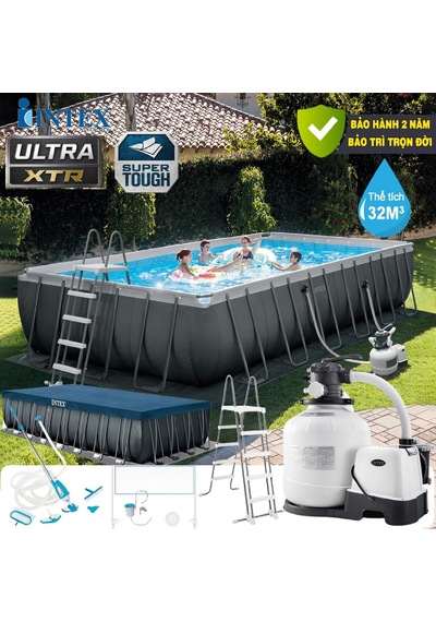 İntex 26368 732x366x132cm Ultra Xtr Prefabrik Havuz Tuzlama Sistemli Filtre