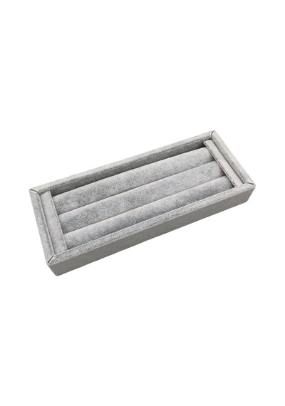 Yerli Üretim Ufak Boy Süet Kumaş Gri Renk 18 / 7 Cm Rulo Çekmece Içi Yüzük Standı Çok Renkli