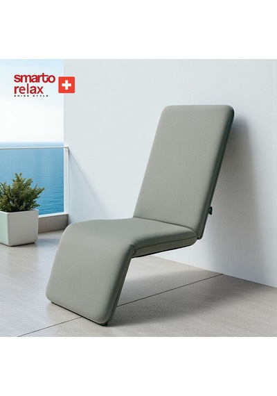 Smarto Relax Katlanabilir Şezlong Yer Minderi Ayarlanabilir Sırt Destekli Zemin Koltuğu, Taşınabilir, Dış Mekân, Gri