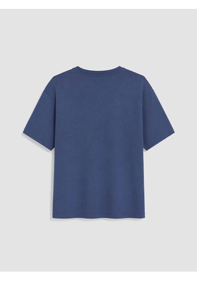 LC Waikiki Lc Waıkıkı İndigo Bisiklet Yaka Kısa Kollu Erkek Pijama Üst Indigo