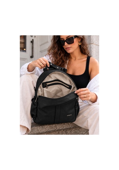 Just Polo Kadın Günlük Şık Ve Fonksiyonel Model Çok Bölmeli Sırt Çantası 377039gny Siyah
