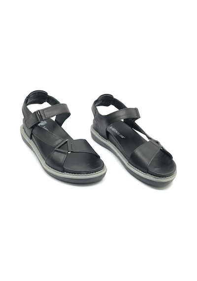 Venüs Sisu Hakiki Deri Comfort Ortopedik Kadın Sandalet Siyah