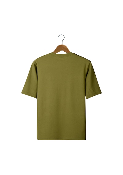 Haki Oversize Bisiklet Yaka Nakış Detaylı T-shirt Haki Haki Oversize Bisiklet Yaka Nakış Detaylı T-shirt Haki