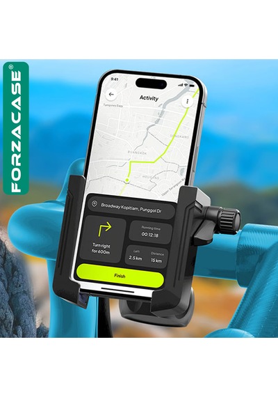 Forzacase 4.7 - 6.7 Telefonlar İle Uyumlu Bisiklet Motosiklet Gidon Montajlı Telefon Tutucu Fc1200 Siyah