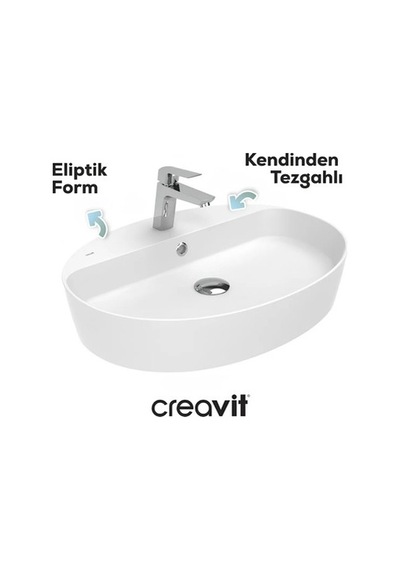 Oval Beyaz Delikli Lavabo 60 Cm İle Modern Banyo 508 Yeşil