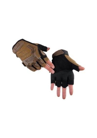 Single Sword Mechanix Yarım Parmak Eldiven- Taktik Destekli Kadın&erkek Unisex Eldiven Bej