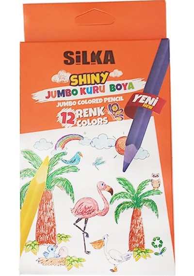 Silka Kuru Boya Jumbo 12 Renk Tam Boy 1 Paket 12'Li