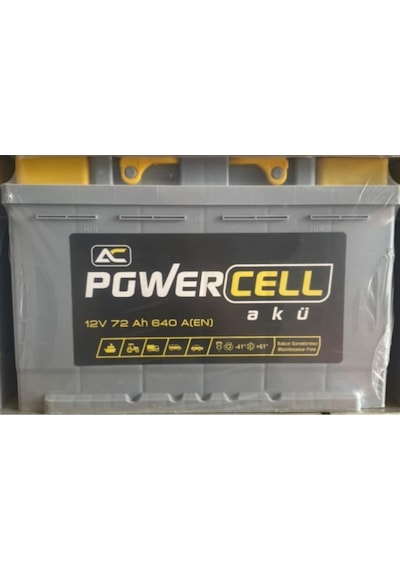 12V 72 Amper 640 AEN Powercell Akü 2 YIL GARANTİLİ