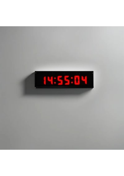 Saniyeli Dijital Led Duvar Ve Masa Saat Derece Ve Nem - Kırmızı Kasa Ölçüsü: 7x26 Cm