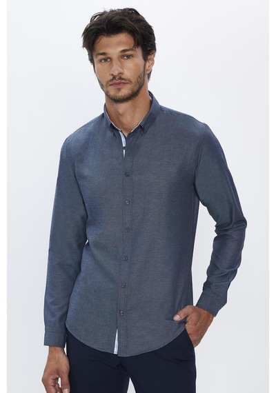 Tudors Erkek Slim Fit Dar Kesim Uzun Kollu Pamuklu Oxford Doku Kolay Ütülenebilir Mavi Düğmeli Yaka Gömlek-15755-mavi Mavi Tudors Erkek Slim Fit Dar Kesim Uzun Kollu Pamuklu Oxford Doku Kolay Ütülenebilir Mavi Düğmeli Yaka Gömlek-15755-mavi Mavi