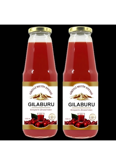 Gilaburu Meyve Pulplu İçecek 2 X 1000 Ml Özel Cam Şişe Katkısız Giritli Metin Efendi