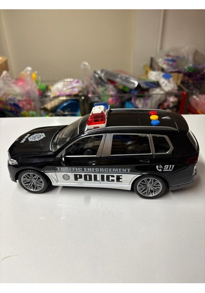 Oyuncak Büyük Boy 23 Cm Işıklı Sesli Sürt Bırak Polis Arabası