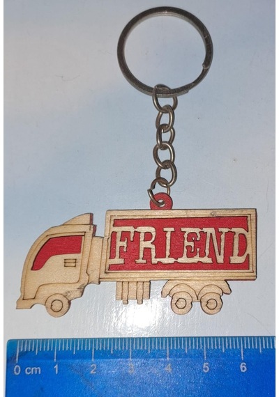 Küçük Ahşap Kamyon Anahtarlık