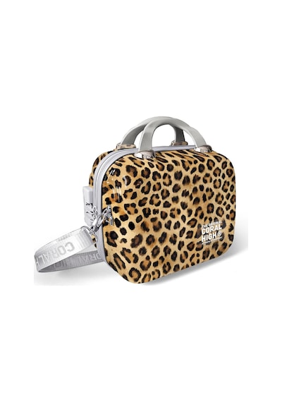 Coral High Kahverengi Leopar Desenli Omuz Askılı Pc Makyaj Çantası 16844