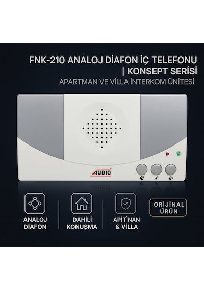 Audio Fnk-210 Analog Diafon İç Telefonu Konsept Serisi Apartman Ve Villa İnterkom Ünitesi