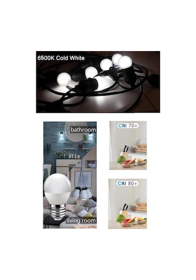 Şahnet 6w E27 Mini Top Led Ampul Beyaz - 6500k 3 Adet