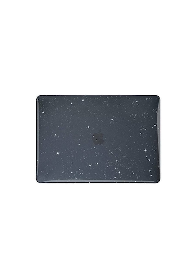 Apple MacBook Uyumlu Air 13.6 Inç A2681 M2 - A3113 M3 Işlemcili Koruma Kılıfı Parlak Simli Kılıf Hardcase Kapak Parlak Simli Siyah