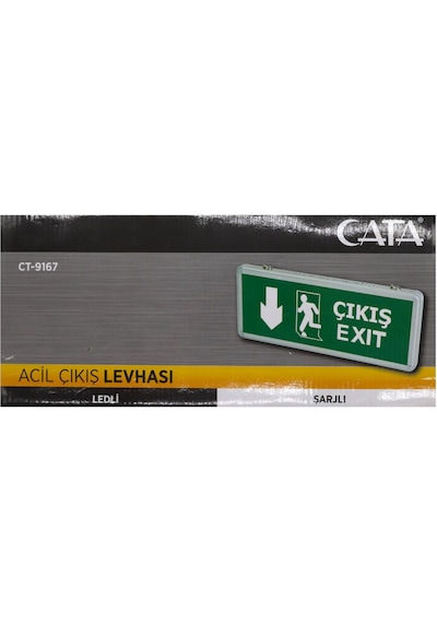 Cata Acil Çıkış Levhası Ledli-şarjlı Ct-9167 Yeşil