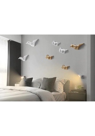 Sumedecor&Design Dekoratif Tekli Kuş Modern Duvar Askılık Ev Dekorasyon Kuş Duvar