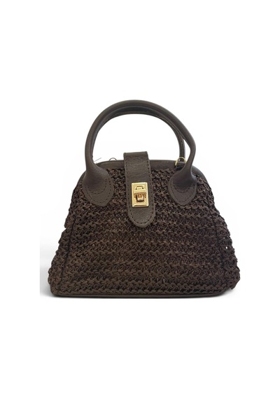 Sienna Straw Mini Bag Kadın Koyu Kahverengi Hasır Çanta Kahve