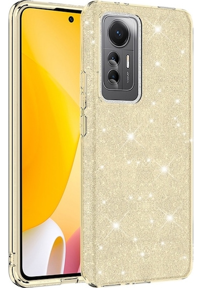 Xiaomi Mi 12 Lite İle Uyumlu Luxury Simli Taşlı Parlak Silikon Tam Koruma Kadın Telefon Kılıfı Kapak