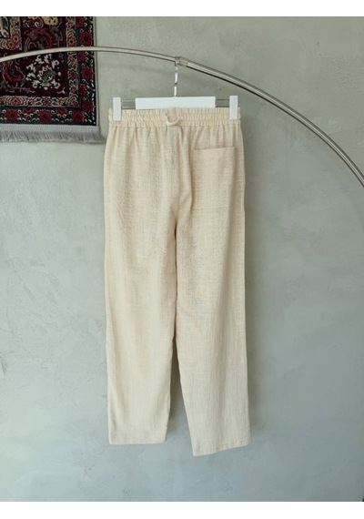 Efnaz Style Erkek İthal Yıkamalı Keten Pantolon Bej