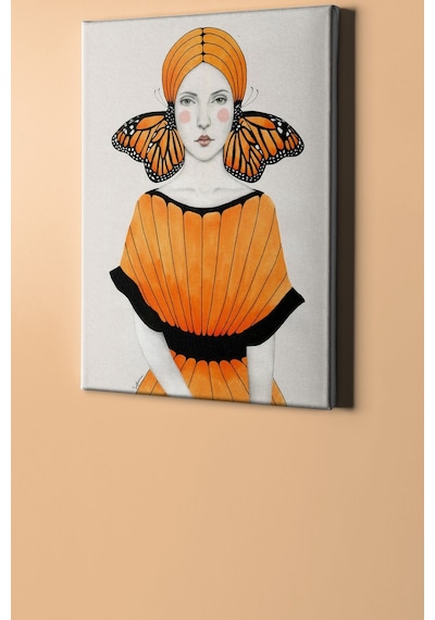 Webstyle Sayılarla Boyama Seti Kasnaklı Kadın Ve Turuncu Kelebek 60 X 75 Cm
