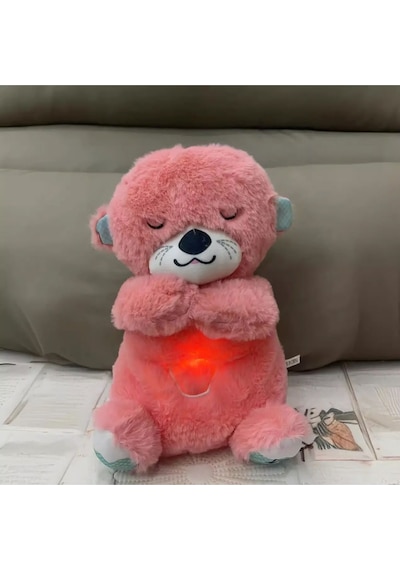 Uyku Arkadaşı Su Samuru Işıklı Hareketli Müzikli Bebek Oyuncakları Pembe Pembe