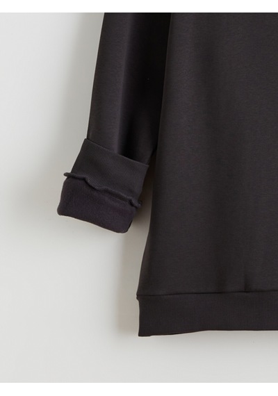 Lcwaıkıkı Classic Antrasit Büyük Beden Dik Yaka Erkek Sweatshirt