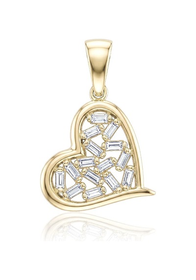 Baget Heart Kolye Ucu Sarı