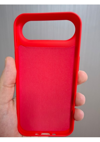 Apple Uyumlu iPhone 17 Air Logolu İçi Kadife Silikon Lansman Kılıf Kırmızı