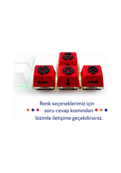Fps Oyun Temalı Klavye Aksesuar Seti Özel Tasarım Tuş & Masa Üstü Dekor Siyah Kırmızı