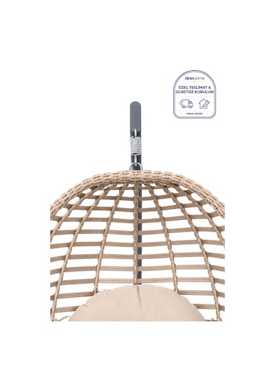 Niron Royal Rattan Bahçe Salıncağı Cappucino - Minderli Modern Salıncak Capuccino