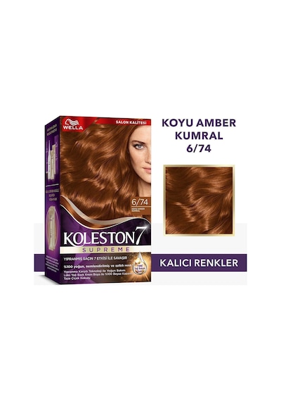 Koleston Supreme Kit Saç Boyası 6/74 Koyu Amber Kumral
