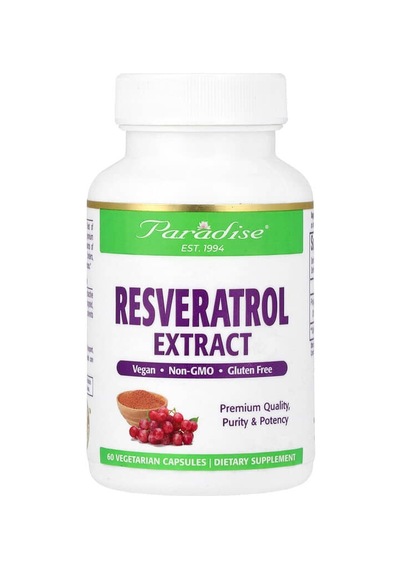 Paradise Herbs, Resveratrol Extract, 60 Vegetarian Capsules 100 Mg Per Capsule