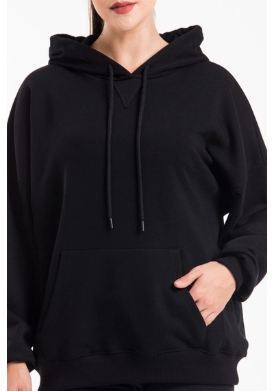 Startmore Caya Kadın Siyah Kapüşonlu Sweatshirt Cy84194 Siyah