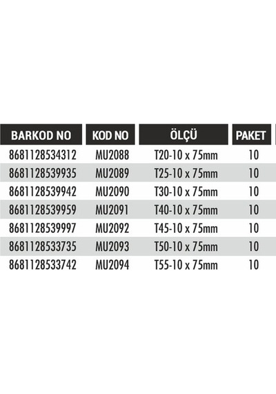 Bay-tec Tork Otomotiv Bits Uç 10x30 10 Adet