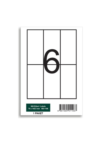 Herboy Hb-1106 148,5 X 70 Mm A4 Laser Etiket 100 Adet