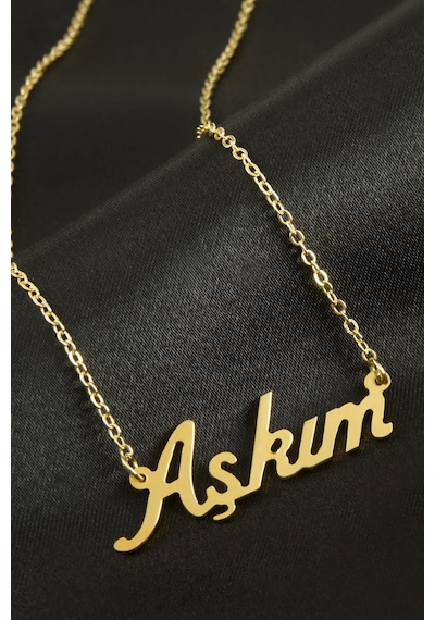 Hnrlıshp Aşkım İsimli Kolye -sarı altın 62801318