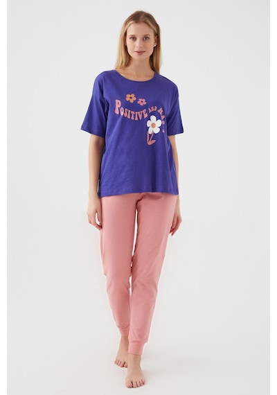 Rolypoly Positive And Happy Mor Kadın Kısa Kol Pijama Takım 5274-33149 Mor