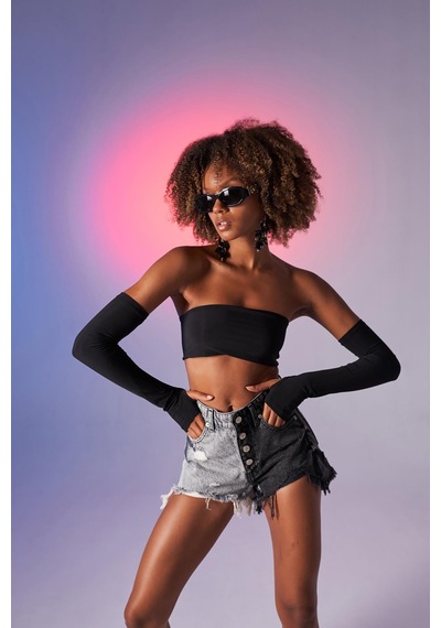 Holly Lolly Straplez Model Noir Bluz Siyah