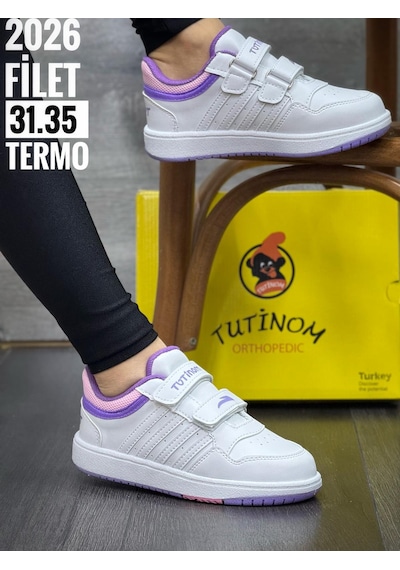 Papucumun Dünyası Tutinom Unisex Çocuk Spor Ayakkabı Kız Ve Erkek Lila Beyaz
